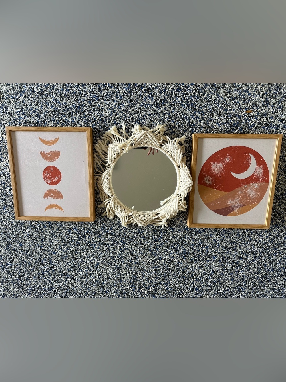 Boho set Frames + Macramé Wall Mirror